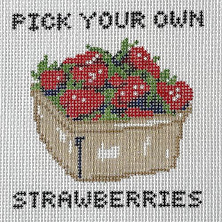 Pick Your Own Strawberries Painted Canvas Alice & Blue 
