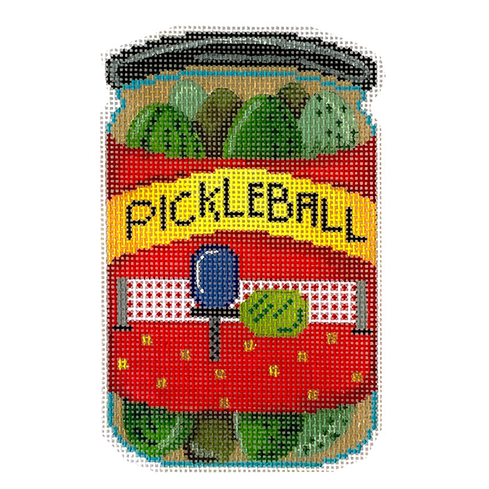 PickleBall Jar Painted Canvas Patti Mann  - 1