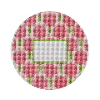 Pickleball Round   Pink Painted Canvas Atlantic Blue Canvas 
