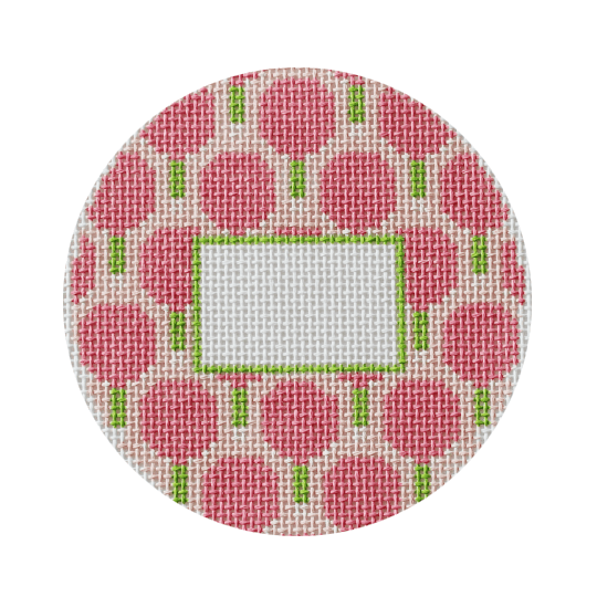 Pickleball Round   Pink Painted Canvas Atlantic Blue Canvas  - 1
