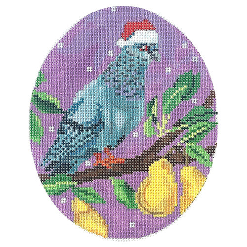 Pigeon in a Pear Tree Painted Canvas CBK Needlepoint Collections 