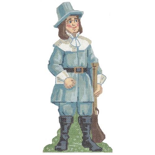 Pilgrim Man Painted Canvas Labors of Love Needlepoint  - 1