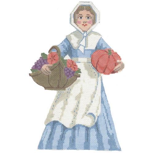 Pilgrim Woman Painted Canvas Labors of Love Needlepoint  - 1