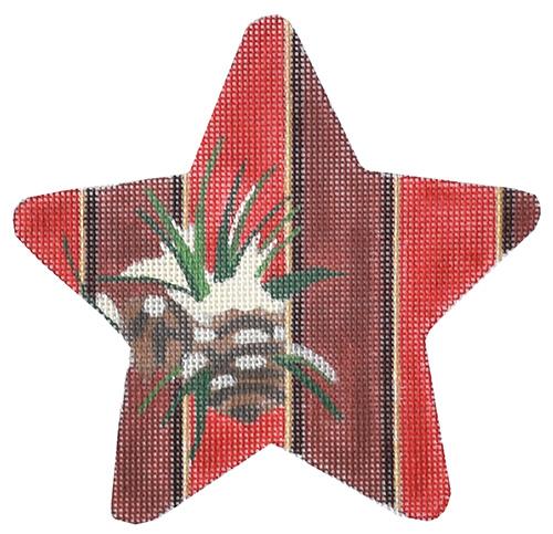 Pine Cone Star Painted Canvas Raymond Crawford Designs 