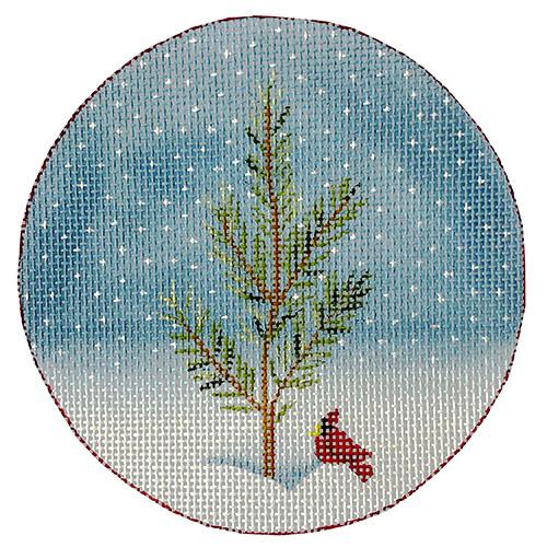 Pine Mini-Tree with Cardinal Painted Canvas Love You More 