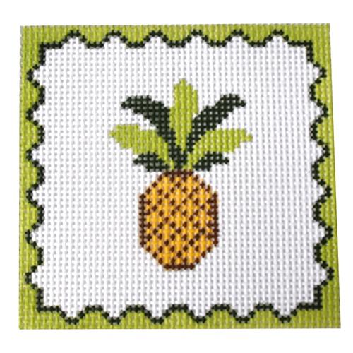 Pineapple Coaster Painted Canvas J. Child Designs 