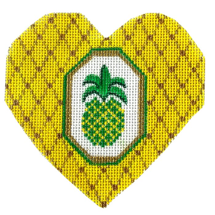 Pineapple Heart with SG Painted Canvas Patricia Sone 