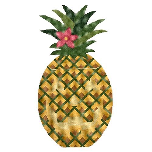 Pineapple Jack O' Lantern Painted Canvas Rachel Donley  - 1
