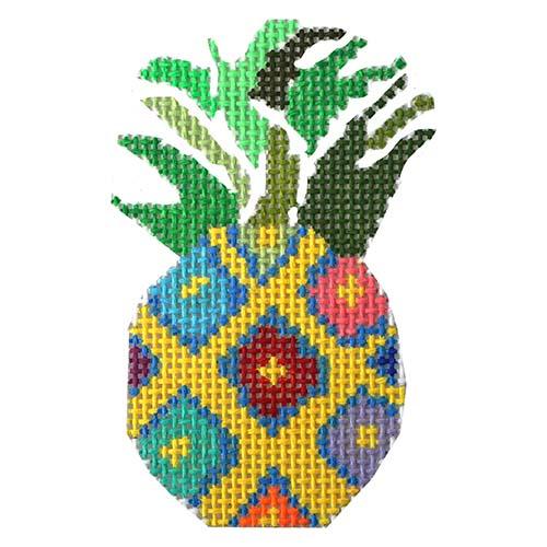 Pineapple Ornament Painted Canvas The Plum Stitchery 