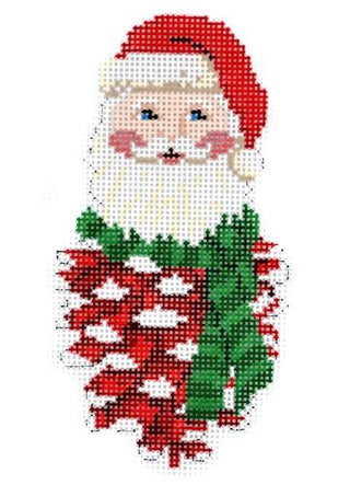 Pinecone Santa Painted Canvas Susan Roberts Needlepoint Designs, Inc. 
