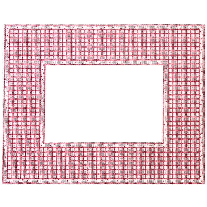 Pink and White Check Frame Painted Canvas Tina Griffin Designs 