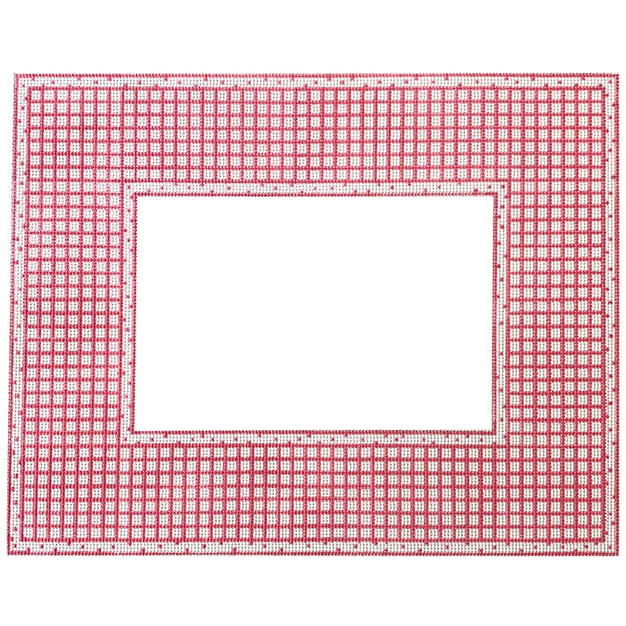 Pink and White Check Frame Painted Canvas Tina Griffin Designs 
