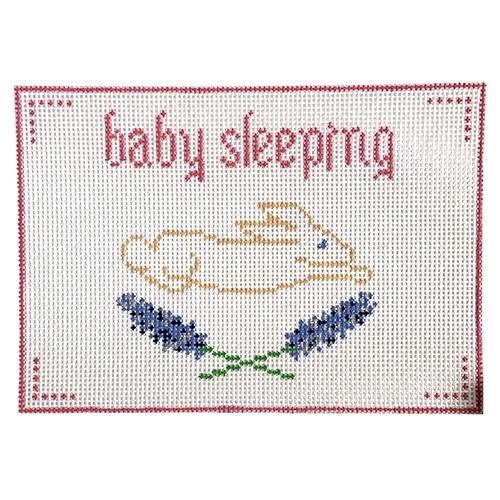 Pink Baby Sleeping Painted Canvas Anne Fisher Needlepoint LLC 
