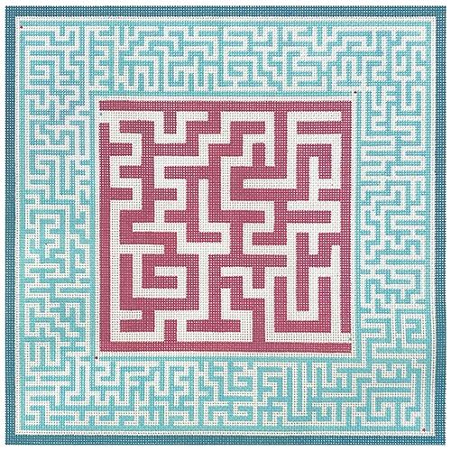 Pink Center Maze Painted Canvas The Plum Stitchery  - 1