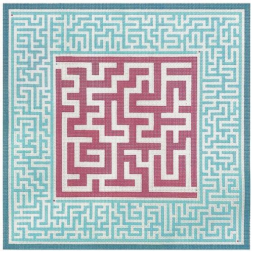 Pink Center Maze Painted Canvas The Plum Stitchery 