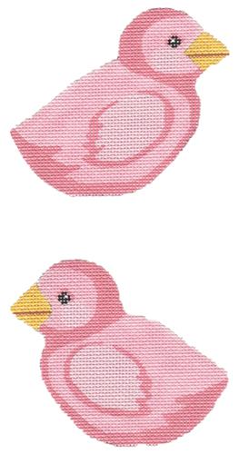 Pink Clip On Chick Painted Canvas Labors of Love Needlepoint 
