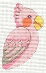 Pink Cockatoo Painted Canvas Labors of Love Needlepoint  - 1