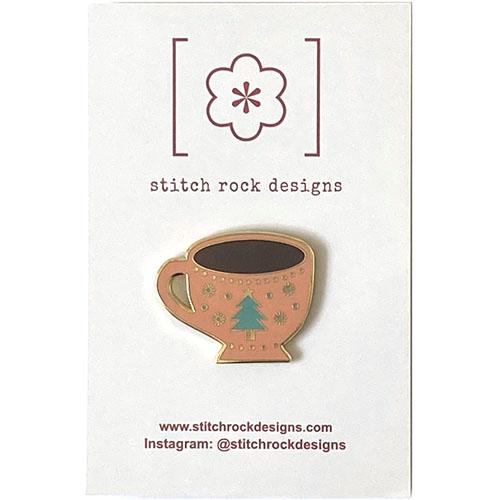 Pink Coffee Mug Needleminder Accessories Stitch Rock Designs 