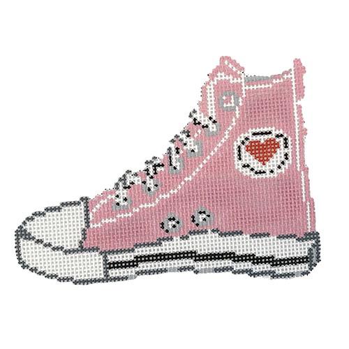 Pink Converse Sneaker Painted Canvas Audrey Wu Designs 