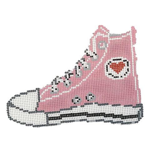 Pink Converse Sneaker Painted Canvas Audrey Wu Designs  - 1