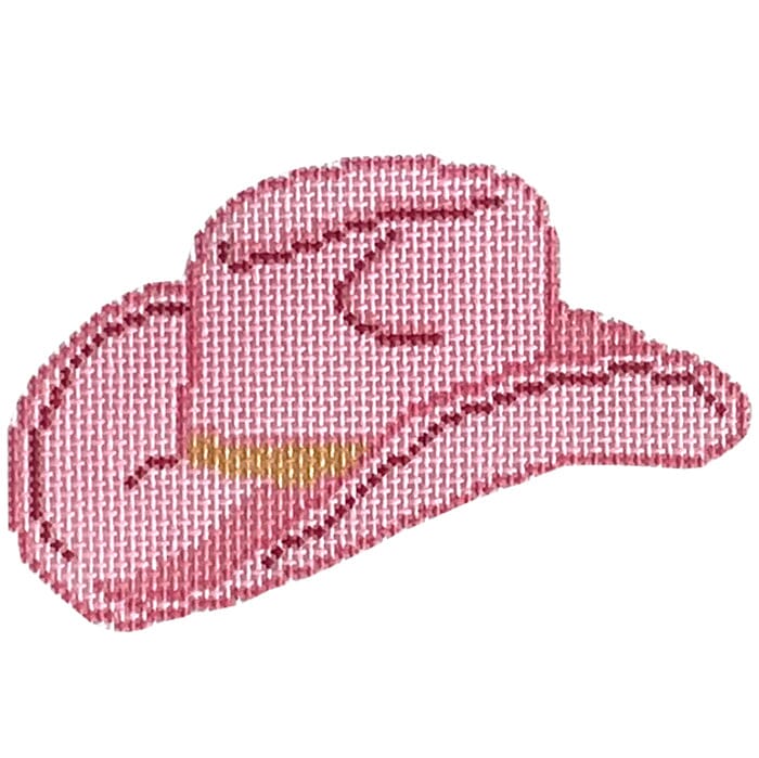 Pink Cowgirl Hat Painted Canvas Mopsey Designs  - 1