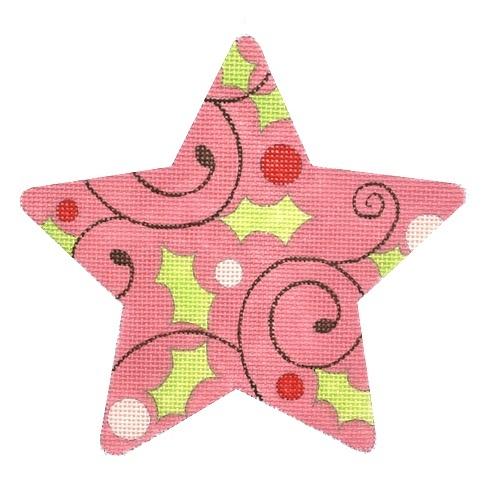 Pink Curl Star Painted Canvas Raymond Crawford Designs 