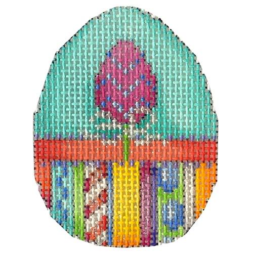 Pink Egg / Hoppy Stripes Mini Egg Painted Canvas Associated Talents 