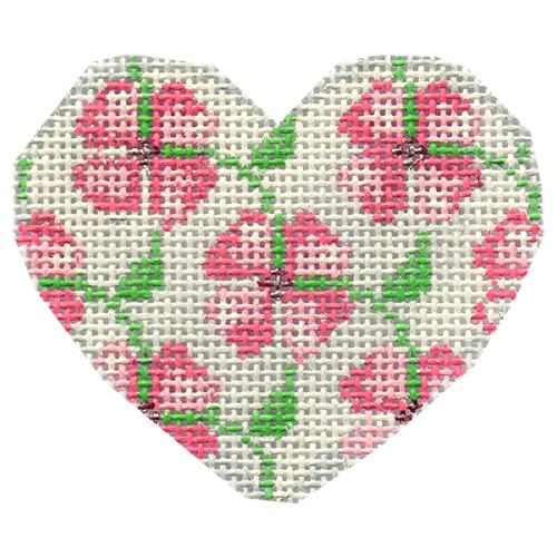 Pink Floral Mini Heart Painted Canvas Associated Talents  - 1
