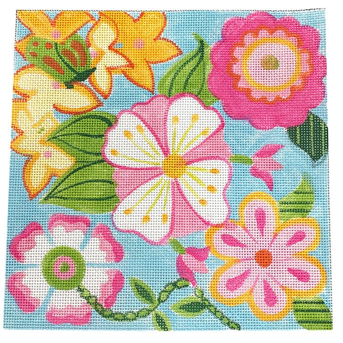 Pink Floral Painted Canvas Patricia Sone  - 1