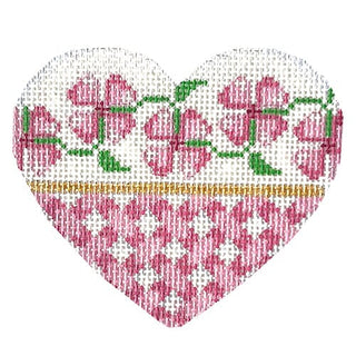 Pink Floral/Lattice Heart Painted Canvas Associated Talents 
