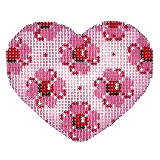 Pink Flowers Mini Heart Painted Canvas Associated Talents 
