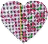 Pink Fretwork / Floral Heart Painted Canvas Associated Talents 