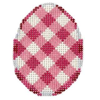 Pink Gingham Mini Egg Painted Canvas Associated Talents 
