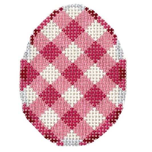 Pink Gingham Mini Egg Painted Canvas Associated Talents 