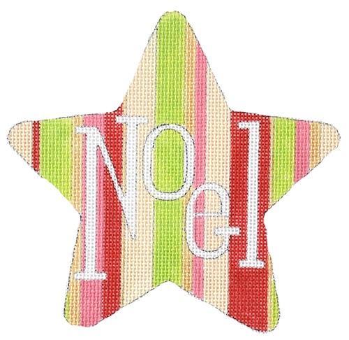 Pink / Green Noel Star Painted Canvas Raymond Crawford Designs 