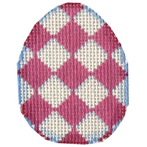 Pink Harlequin Mini Egg Painted Canvas Associated Talents 