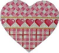 Pink Hearts / Plaid / Lattice Heart Painted Canvas Associated Talents 
