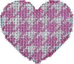 Pink Houndstooth Mini Heart Painted Canvas Associated Talents 