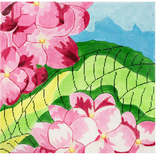Pink Hydrangea Painted Canvas Jean Smith 
