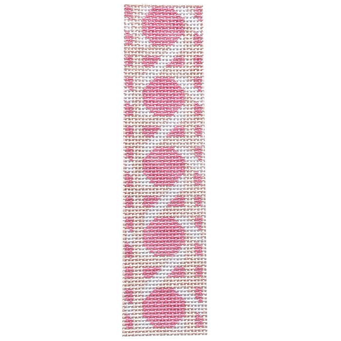 Pink Large Cane Key FOB Painted Canvas Penny Linn Designs  - 1