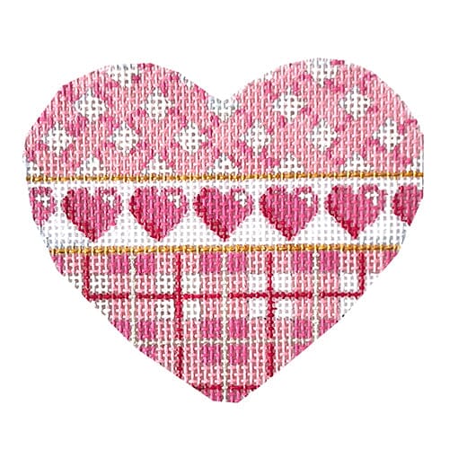 Pink Lattice/Hearts/Plaid Heart Painted Canvas Associated Talents 