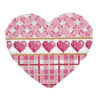 Pink Lattice/Hearts/Plaid Heart Painted Canvas Associated Talents 
