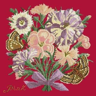 Pink Needlepoint Kit Kits Elizabeth Bradley Design Bright Red 

