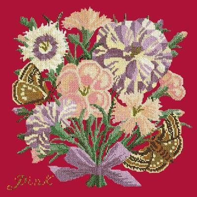 Pink Needlepoint Kit Kits Elizabeth Bradley Design Bright Red 
