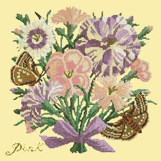 Pink Needlepoint Kit Kits Elizabeth Bradley Design Butter Yellow 
