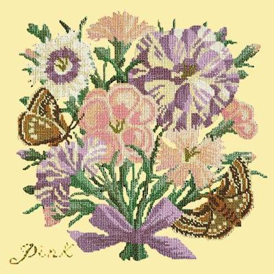 Pink Needlepoint Kit Kits Elizabeth Bradley Design Butter Yellow 
