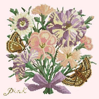 Pink Needlepoint Kit Kits Elizabeth Bradley Design Cream 
