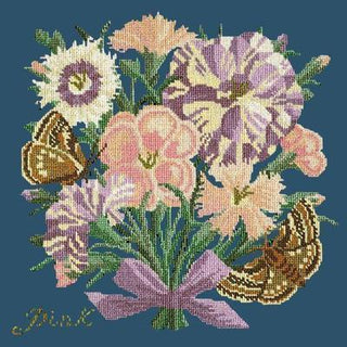 Pink Needlepoint Kit Kits Elizabeth Bradley Design Dark Blue 
