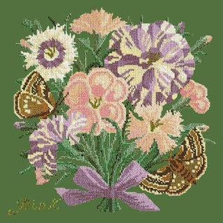 Pink Needlepoint Kit Kits Elizabeth Bradley Design Dark Green 
