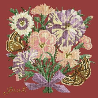 Pink Needlepoint Kit Kits Elizabeth Bradley Design Dark Red 
